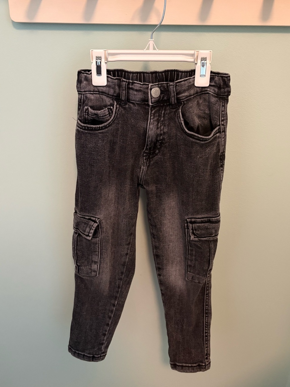 Zara Black Washed Cargo Jeans